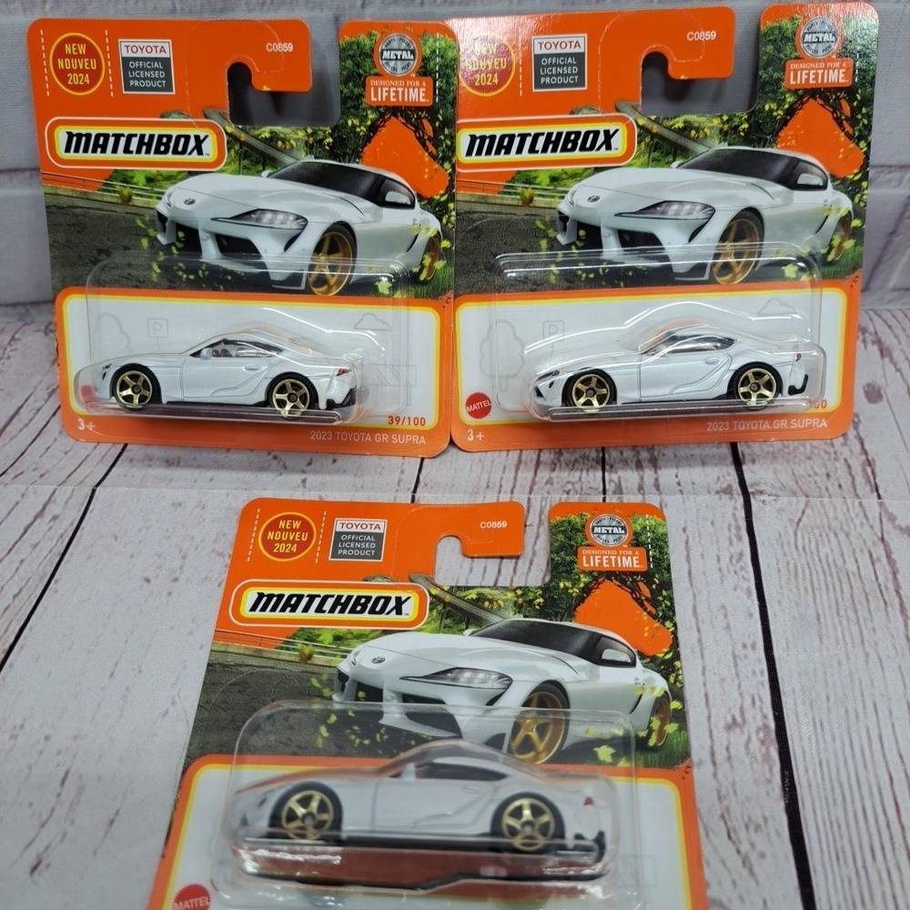 2024 Matchbox '23 Toyota GR Supra White SHORT CARD **Lot of 3**